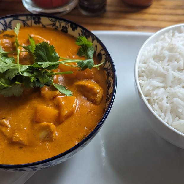 Curry served with rice